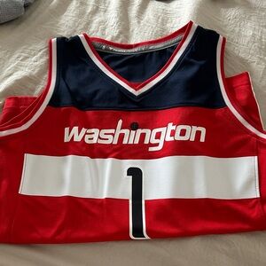 Fanatics Navy and Red Basketball Jersey